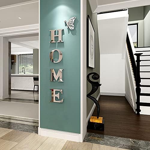Home Wall Decor Letter Signs Acrylic Mirror Wall Stickers Decorations for Living Room Bedroom Home Decor Wall Decals (Silver, 47.2 X 15.3IN) - Image 5