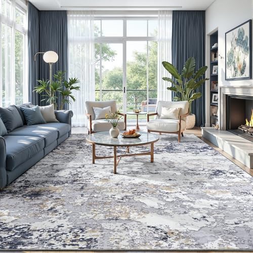 Toneed Washable 8x10 Area Rug with Non-Slip Backing for Living Room - Image 4