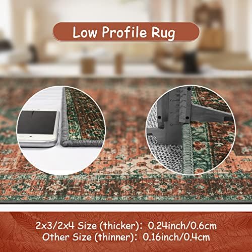 Moynesa Washable Rug Runners for Hallways, Boho 2'6"x8' Runner Rug Non-Slip Ultra-Thin, Long Vintage Oriental Medallion Carpet Runner for Laundry Bedroom Kitchen Bathroom - Image 4
