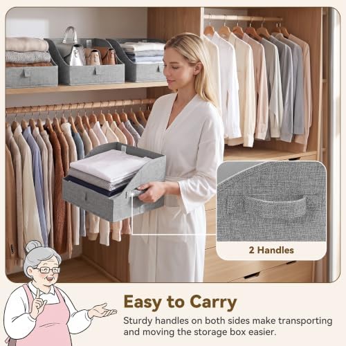 GRANNY SAYS Trapezoid Closet Storage Bins, Small, Dark Gray, 3-Pack - Image 2