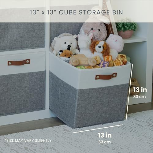 OrganiHaus 13x13 Cube Storage Bins, Set of 4 - Fabric Storage Cubes - Image 2
