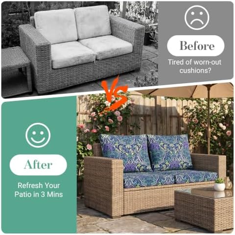 4Pcs Patio Cushion Covers Stretch Outdoor Furniture Protector Slipcovers - Image 4