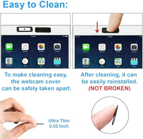 JOS [8 Pack] Webcam Cover, 0.03 inch Ultra Thin Laptop Camera Cover Slide for iPhone iPad MacBook Pro Computer iMac Cell Phone PC Accessories Camera Blocker Slider, Great for Privacy - Image 4
