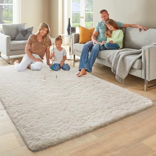 Ophanie 6x9 Area Rugs,Upgrade Non-Slip Fluffy Soft Rugs for Living Room,Large Shag Ivory Fuzzy Plush Rug,Shaggy Big Carpets for Bedroom,Kids Boys Girls Dorm Nursery Decor with Over 99 pcs Pile fibers - Image 5