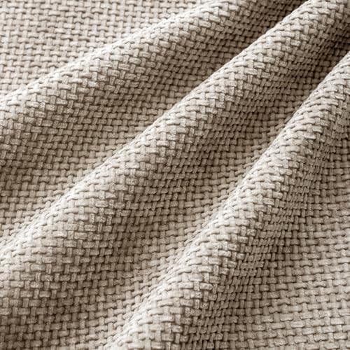 MIULEE Soft Decorative Chenille Pillow Covers Khaki 20x20 Pack of 4 - Image 3