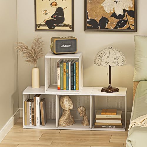 Dmevkic 2 Cube Organizer Bookshelves DIY Variable Stackable Cube Storage Organizer for Kid Bedroom,Living Room,Small Bookshelf White - Image 2