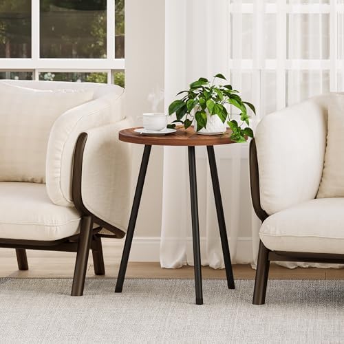 Round Side Table, Small End Table, Drink Table for Couch, Mini Tea Table for Sofa, Modern Accent Nightstand for Small Space, Living Room Bedroom LET521DR - Image 5