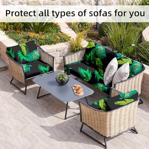 8 Pcs Outdoor Cushion Covers, Patio Sofa Cushion Covers Replacement - Image 6