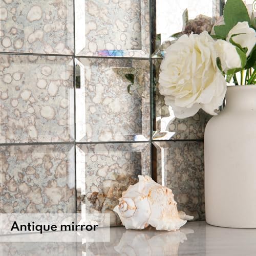 Lovdeco Peel and Stick 3 Inch Antique Mirror Backsplash, Square Tile for Kitchen Bathroom (32 Sheets, 2 SQ.FT.) - Image 4