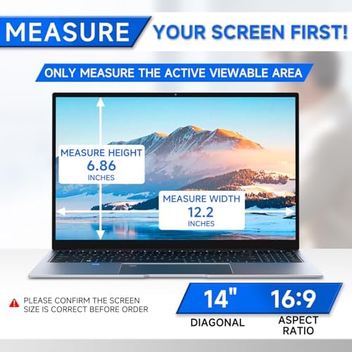 ZOEGAA 4-way 360° Privacy Screen For 14 Inch 16:9 Laptop That Screen Size is 12.2 in Wide and 6.8 in High. Removable Privacy Screen For Laptop Monitor, Anti Glare And Blue Light, Compatible With HP Dell Lenovo Asus Samsung Acer Thinkpad - Image 4