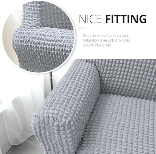 NICEEC Arm Chair Covers Armchair Covers Universal Slipcovers with Skirt - Image 3