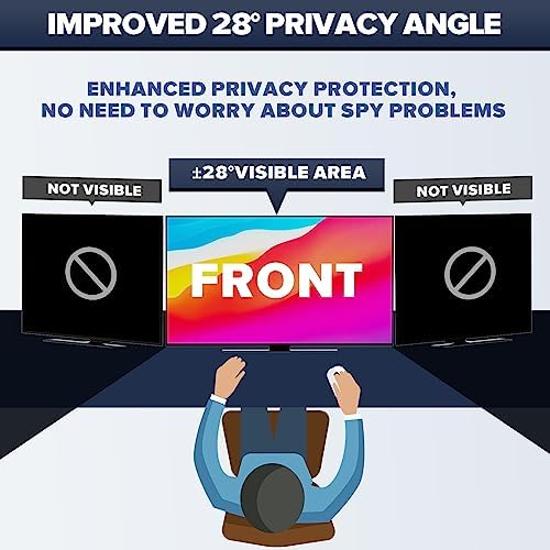 [2-Pack] HD Computer Privacy Screen 24 inch, Upgraded Computer Privacy Screen for 16:9 Widescreen Removable Anti Glare Cover and Blue Light UV-Blocking Filter - Image 3