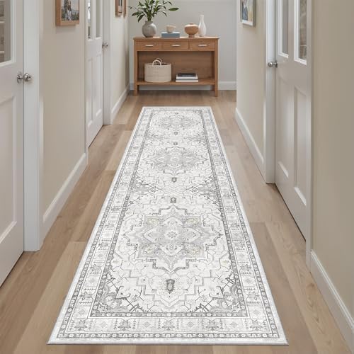 Madane Hallway Runner Rug 2x8 Washable Kitchen Rugs Non-Slip, Grey - Image 4