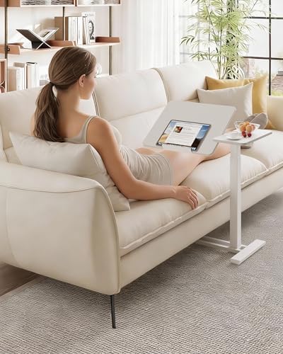 SANODESK 28''Overbed Table Gas Spring Lifting with Wheels&Tilting Desktop - Image 4