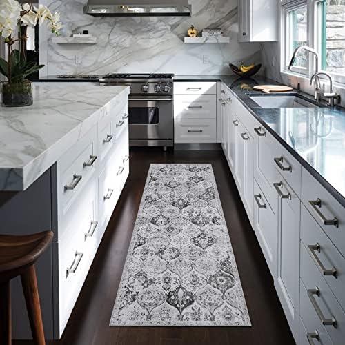 Lahome Moroccan Washable Runner Rug, 2x6 Grey Kitchen Runners for Hallways - Image 5