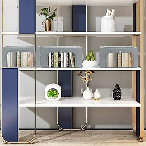 UUBEMM Clothes Storage Bins with Foldable Sturdy Frame,Stackable Storage Box for Closet Shelf Organizers for Seasonal Clothing,Blankets,Towel Bed Sheets,Toys Gift Others (Small -22L x3PACK, Grey) - Image 6