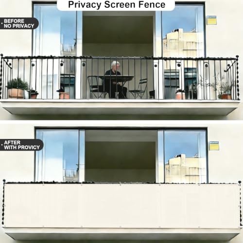 COOLBOYS Customized 3'x6' Butter Cream Balcony Privacy Screen Fence Cover - Image 4