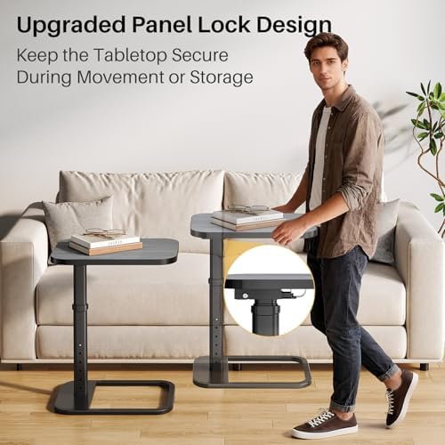 Adjustable Height TV Tray Table for Couch, Flip-Top Design - Image 5