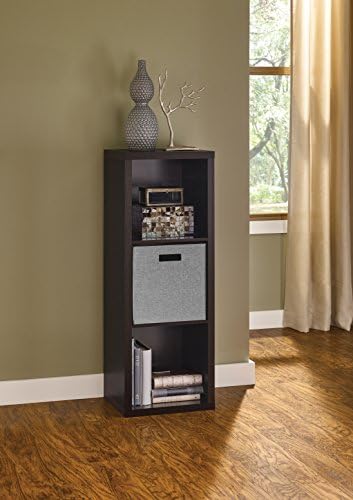 ClosetMaid 3 Cube Storage Shelf Organizer Bookshelf with Back Panel, Easy Assembly, Wood, Black Walnut - Image 2