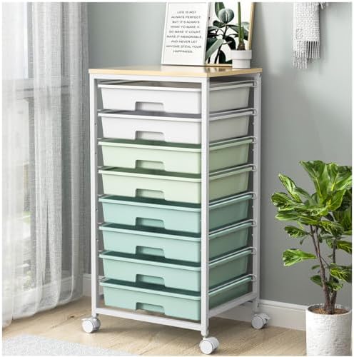 SYKIARIOL Rolling Cart with Drawers,Craft Organizers and Storage, Green by SYKIARIOL