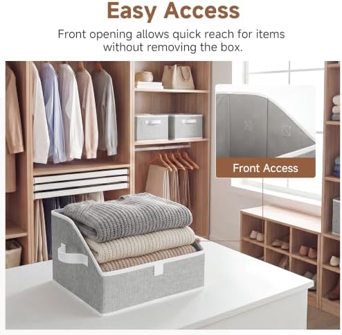 StorageWorks Closet Storage Bins Trapezoid, 3-Pack, Small, Gray - Image 3