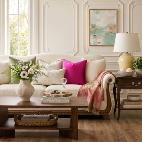 GIGIZAZA Hot Pink Velvet Pillow Covers 18x18 Decorative Pillows Pack of 2 - Image 2