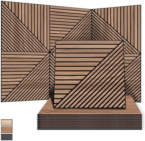 WoveN SounD Acoustic Wall Panels, Teak, 8 Pack, 23.6x23.6 in by WovenSound