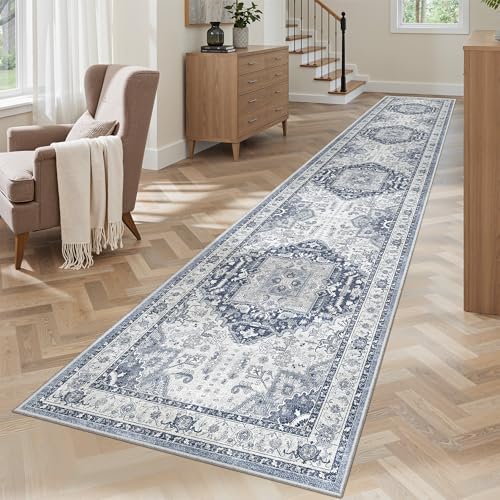 Madane Washable Runner Rugs 2x10 Long for Hallway Kitchen, Navy/White - Image 4