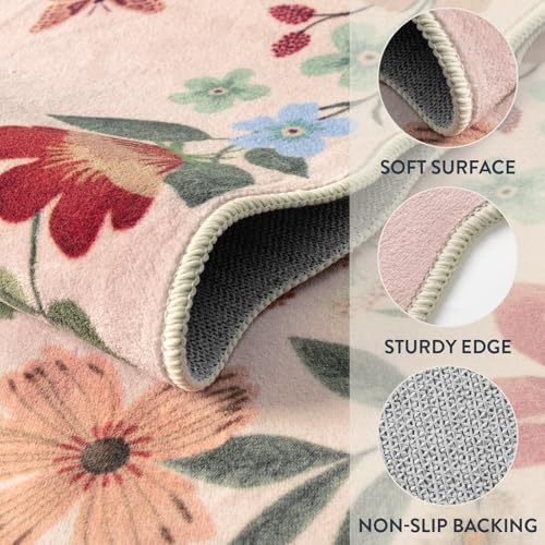Lahome Floral Kitchen Runner, 2X6 Washable Runner Rug Non-Slip - Image 6