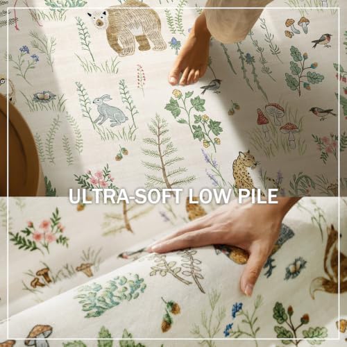 4x6 Washable Area Rugs for Entryway: Small Living Room Rug Stain Resistant Non Slip Low Pile Soft Faux Wool Throw Rugs for Bedroom Kitchen Bathroom Laundry Room Office Dorm Front Door Entry Indoor - Image 3