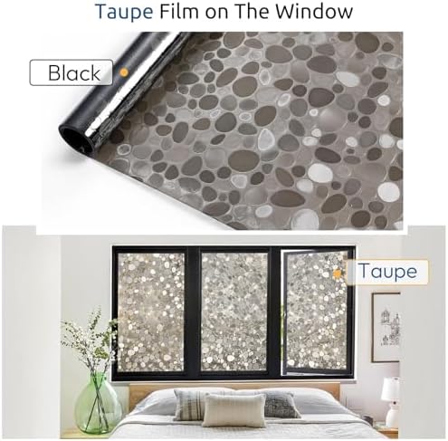 rabbitgoo Rainbow Window Privacy Film Decorative, Brown 35.4" x 118.1" - Image 2