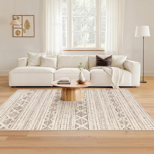Nakagishi Boho 4x6 Area Rug Living Room Rugs Machine Washable Dark Brown - Image 3