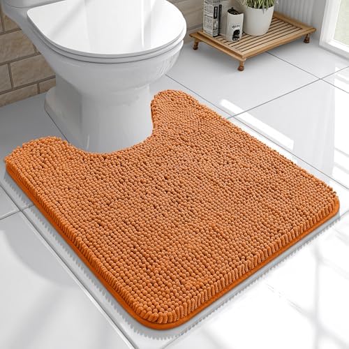 OLANLY Toilet Rugs U-Shaped 20x20, Soft Absorbent Chenille Contour Rugs by OLANLY