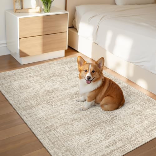 Soalmost 2x3 Washable Rugs for Kitchen, Entryway, Small Area Rug Beige - Image 6