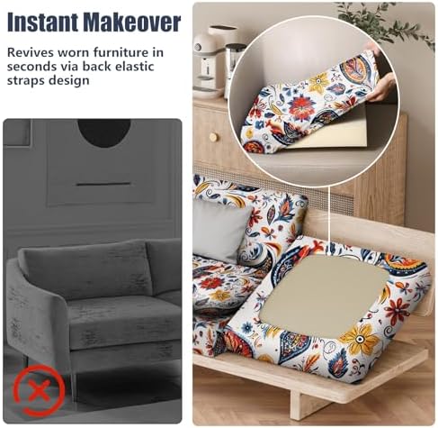8Pcs Outdoor Cushion Covers, Stretch Patio Furniture Couch Chair Slipcovers - Image 5