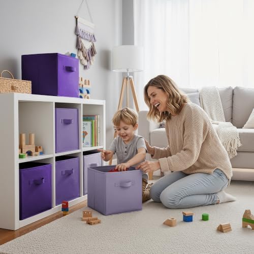 Cupic Cupid 6-Pack 11x11 Cube Storage Bins, Cube Bins, Purple Gradient - Image 3