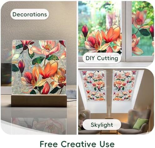 DUOFIRE Stained Glass Window Film, Window Privacy Film, 16.92" x 39.37" - Image 6