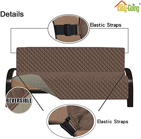 Easy-Going Reversible Couch Cover, Large Futon Sofa, Brown/Beige - Image 3