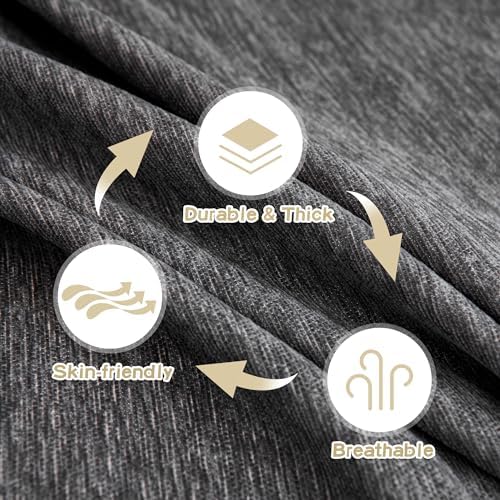 MYSKY HOME Chair Covers Armchair Couch Covers for Dogs Washable Sofa Covers, Non Slip Soft Recliner Cover Pet Chair Cover Sofa Slipcover Furniture Protector with Tassel Throws, 71"x91", Dark Grey - Image 5