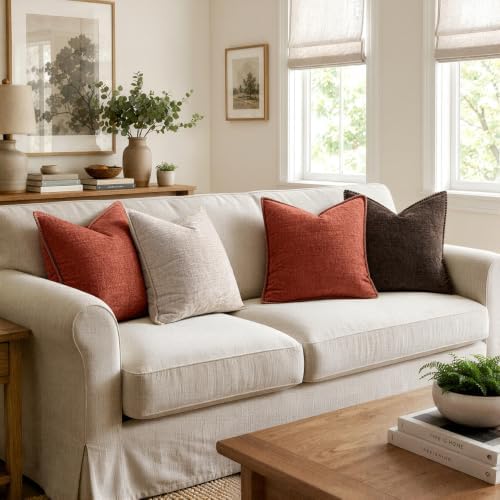 MIULEE Decorative Couch Throw Pillow Covers 18x18 Inch Dark Brown 2 Pack - Image 5