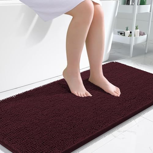 OLANLY Large Bathroom Rugs 50x30, Extra Soft Absorbent Chenille Bath Rugs by OLANLY