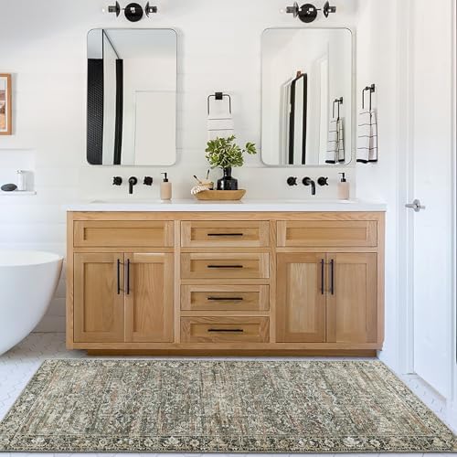 ReaLife Rugs Machine Washable Area Rug Runner - Living Room Bedroom Bathroom Kitchen Entryway Office - Padded Low Pile Stain Resistant Premium - Boho Farmhouse Vintage - Lyle - Brown 2'6" x 8' - Image 5