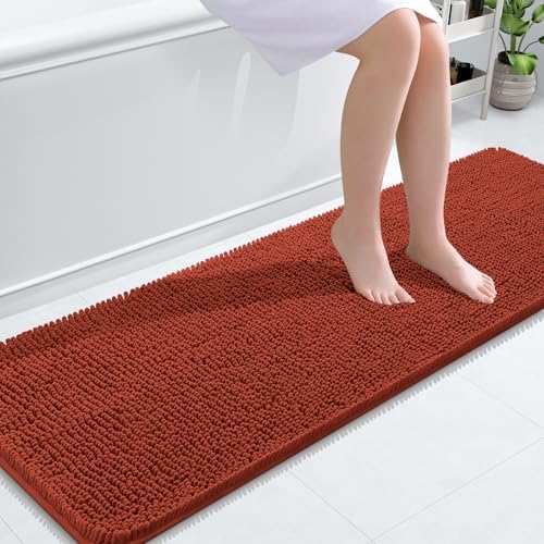 OLANLY Bathroom Runner Rugs 59x20, Extra Soft Absorbent Chenille Bath Rugs by OLANLY