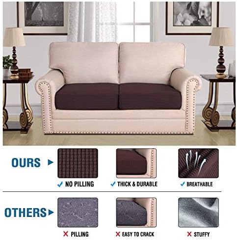 H.VERSAILTEX Super Stretch Stylish Cushions Covers/Furniture Cover Spandex Jacquard Small Checked Pattern Super Soft Slipcover Washable Individual - Image 2
