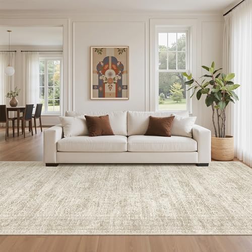 Soalmost Washable 4x10 Hallway Runner Rug Non-Slip Kitchen Entry Rugs Beige - Image 2