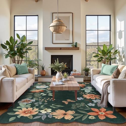 Lahome Floral 8x10 Area Rugs for Living Room, Soft Washable Bedroom Rug - Image 3
