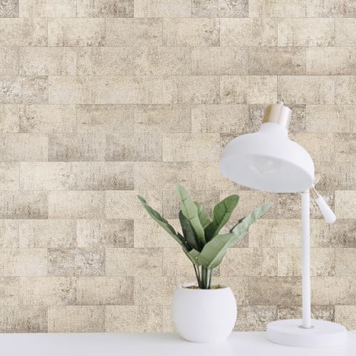 Art3d 102-Pack Peel and Stick Backsplash, Stick on Subway Tile, Stone Beige - Image 3