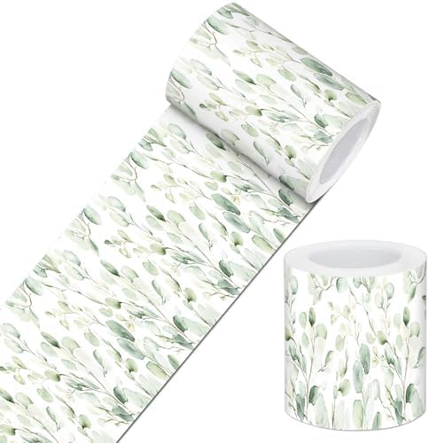 IVN Wallpaper Border Peel and Stick Wall Eucalyptus Leaves 4x196 Inch by IVN