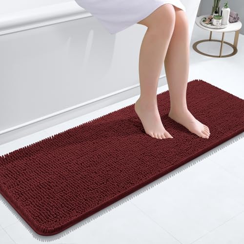 OLANLY Bathroom Runner Rugs 47x17, Extra Soft Absorbent Chenille Bath Rugs by OLANLY