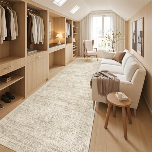 Soalmost Washable 3x10 Hallway Runner Rug Non-Slip Kitchen Entry Rugs Beige - Image 2